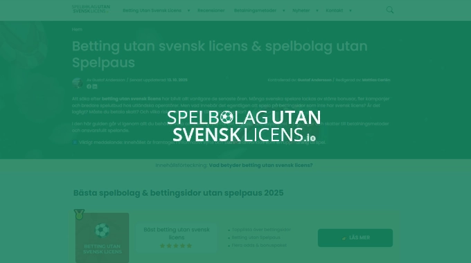 Spelbolag Utan Svensk Licens